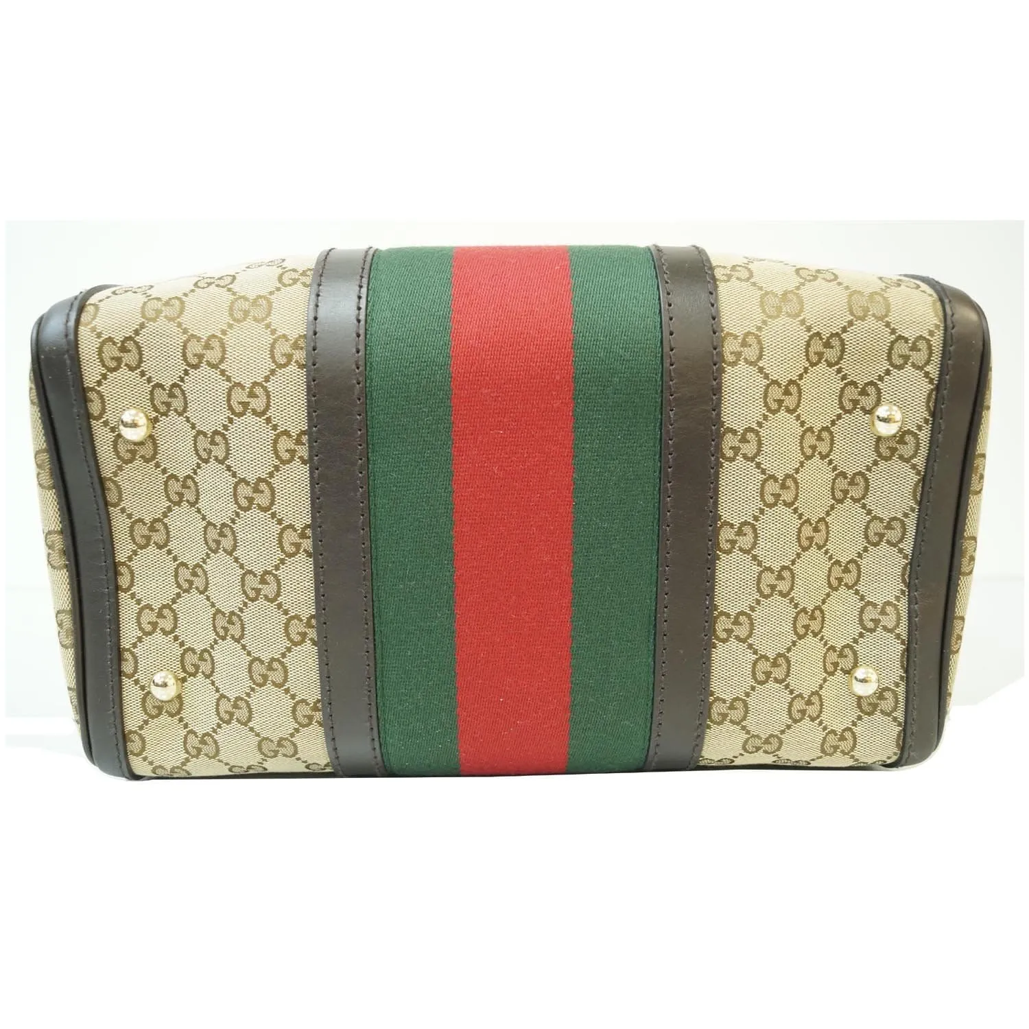 GUCCI Vintage Web Original GG Boston Bag Beige 247205