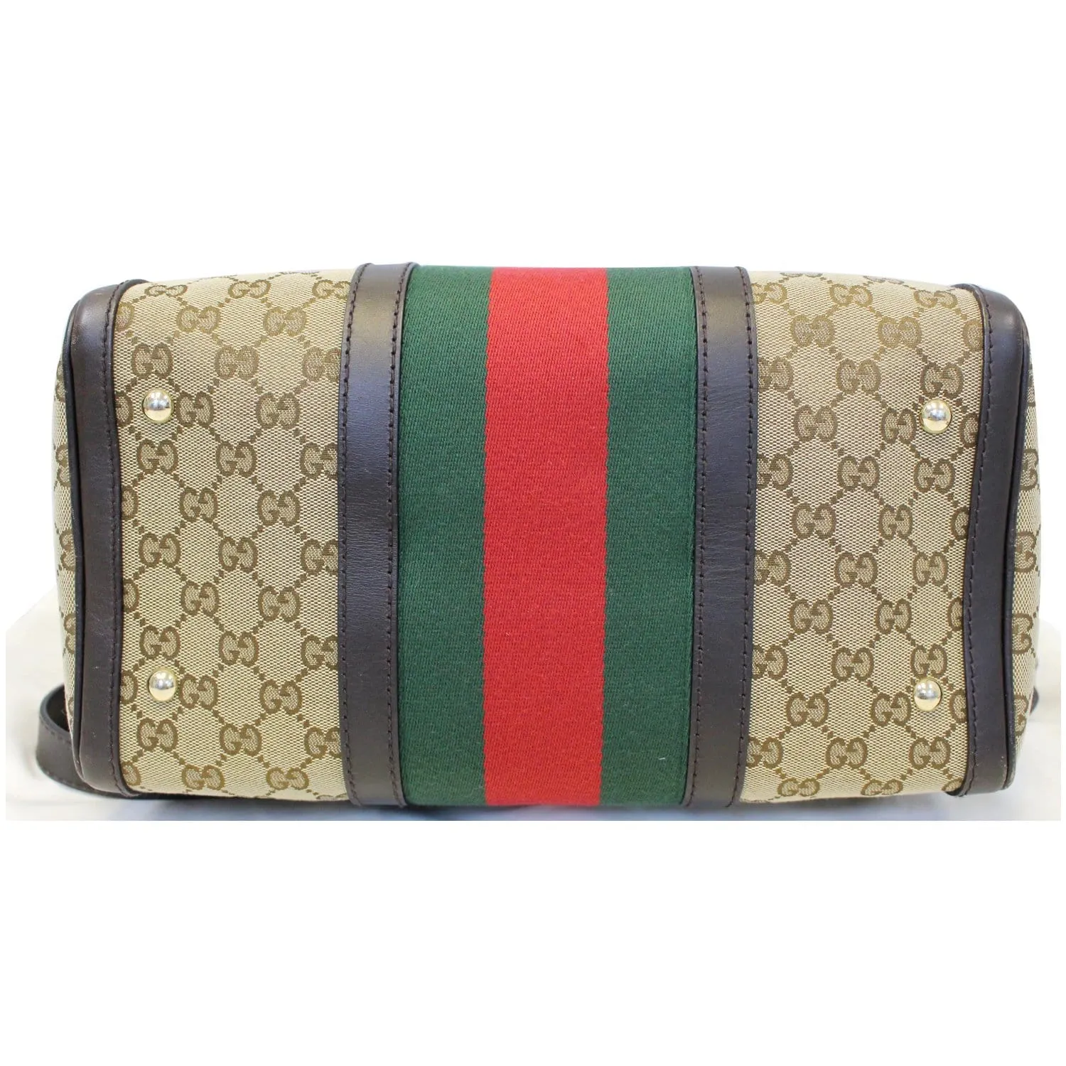 GUCCI Vintage Web Original GG Boston Bag Beige 247205