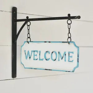 Hanging Tin Welcome Sign