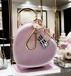 Heart-Shaped Rhinestone Keychain