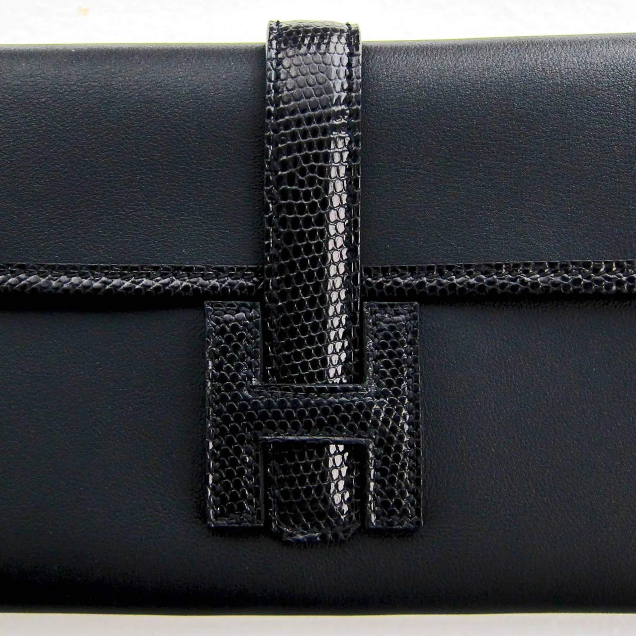 Hermes Black Swift Lizard Niloticus Jige Duo Mini Clutch