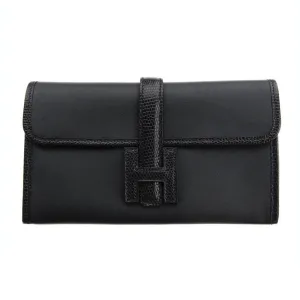 Hermes Black Swift Lizard Niloticus Jige Duo Mini Clutch