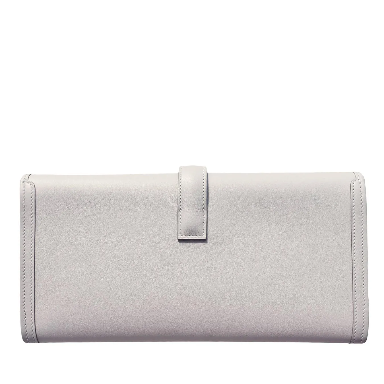 Hermes Gris Perle Pearl Grey Jige Elan Clutch Bag 29cm Superb