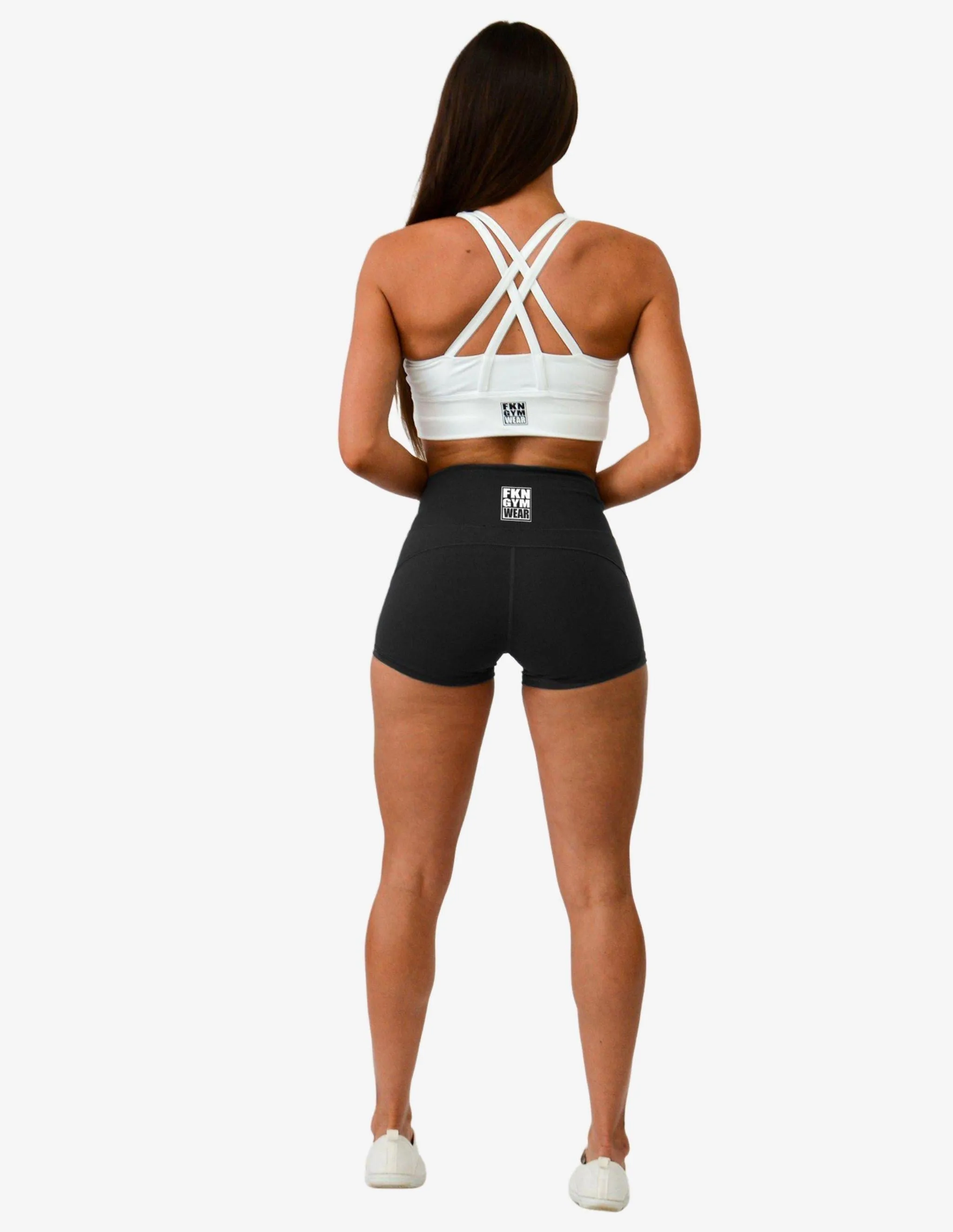 HIGH WAIST GYM SHORTS | BLACK