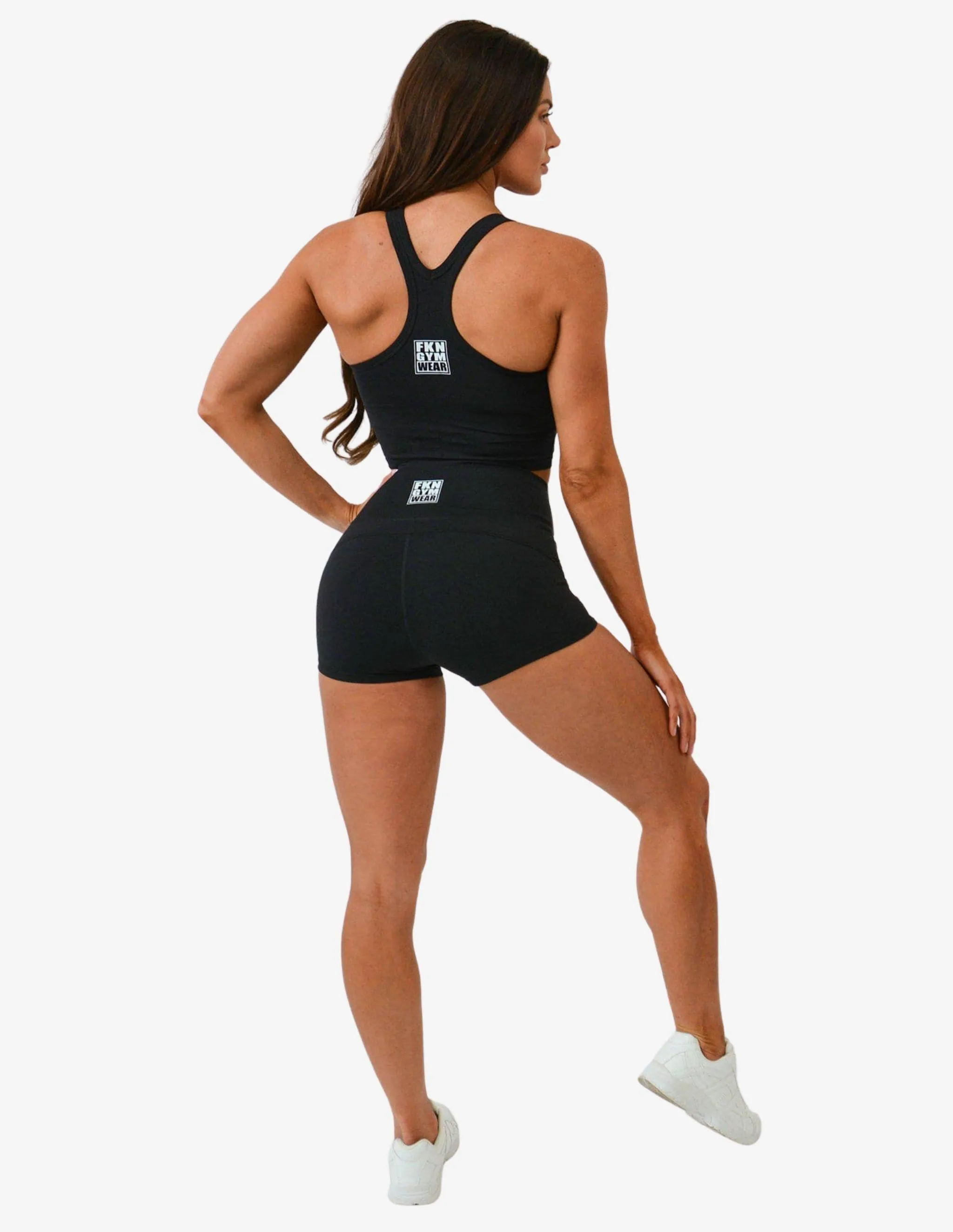 HIGH WAIST GYM SHORTS | BLACK