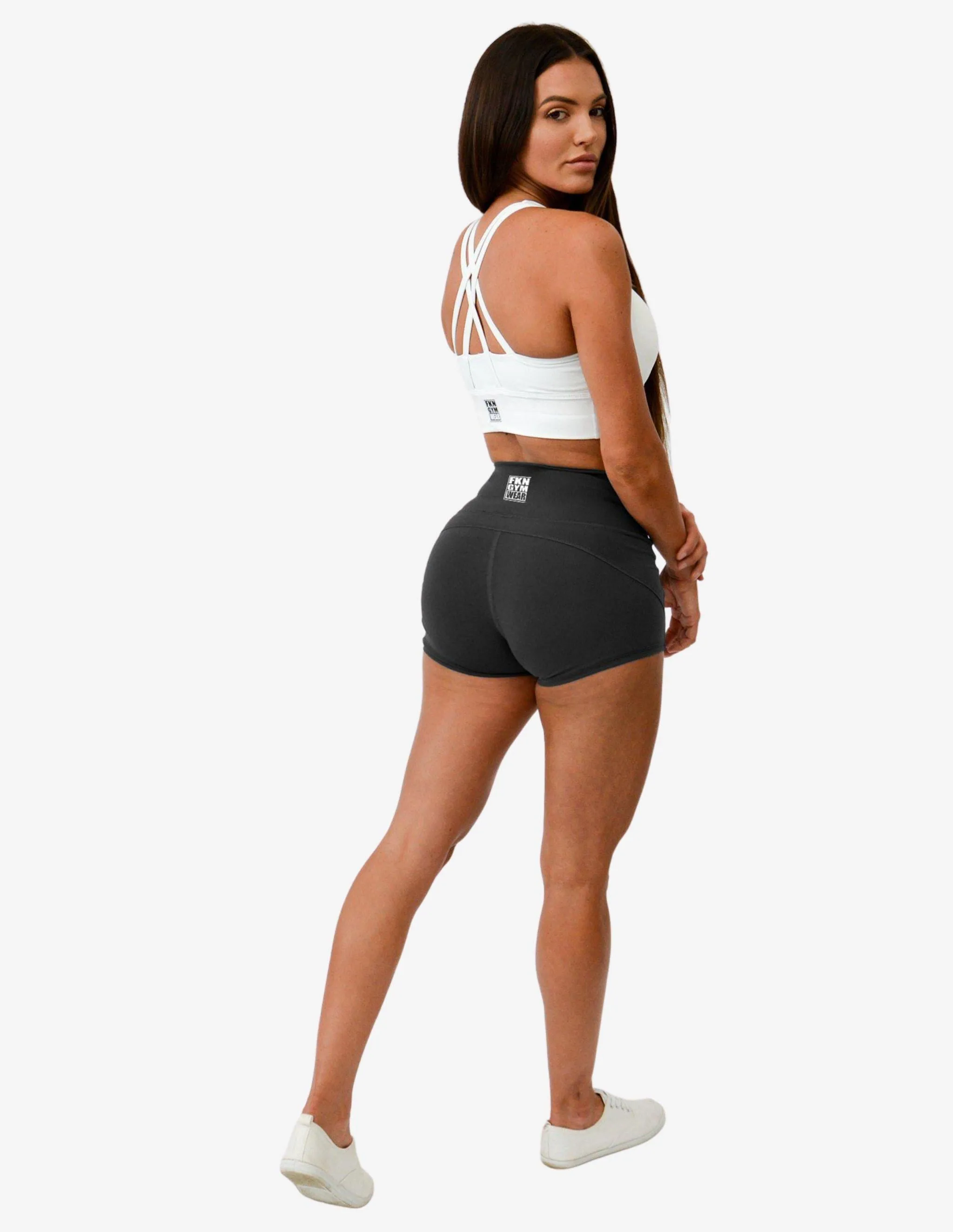 HIGH WAIST GYM SHORTS | BLACK