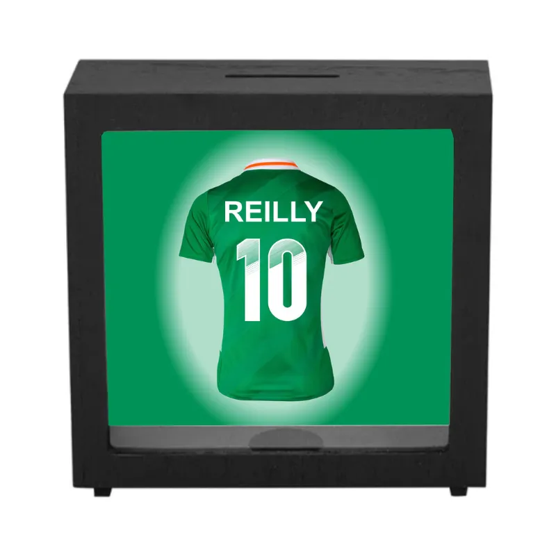 Jersey Wooden Shadow Money Box, Personalised Gift