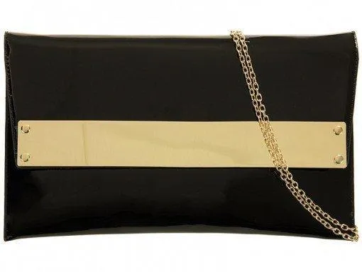 Joyce Chunky Gold Bar Clutch Bag