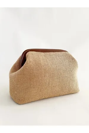 Jute Straw Clutch Bag
