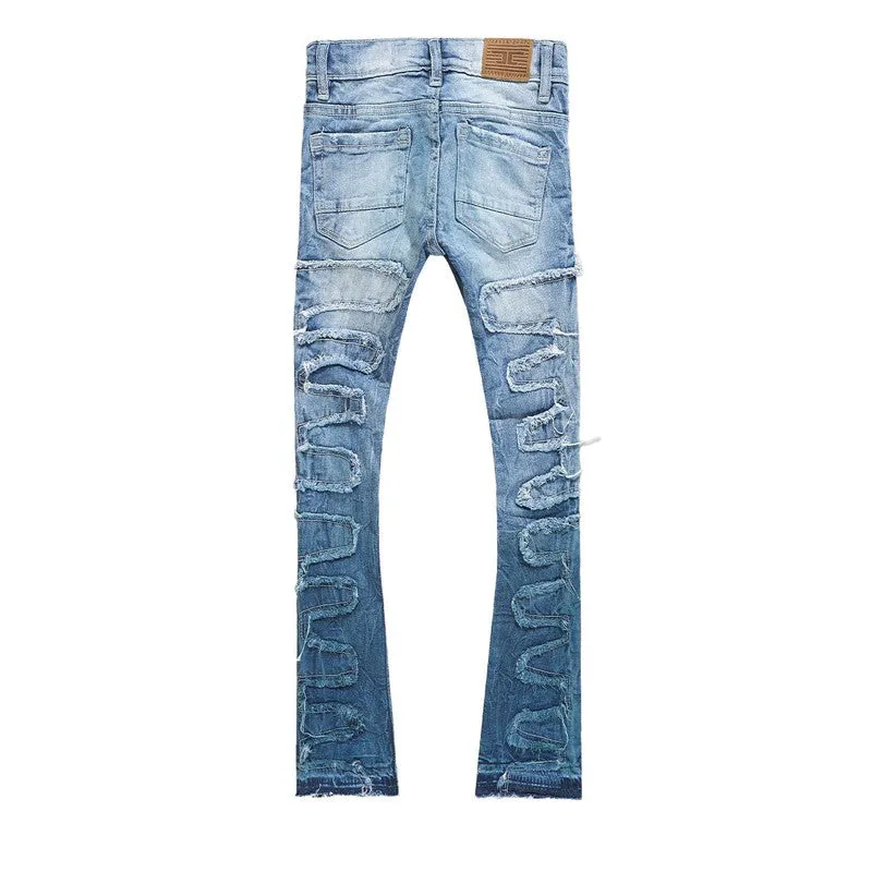 Kid's Stacked Python Denim
