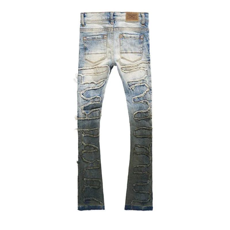 Kid's Stacked Python Denim
