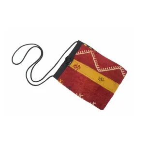 Kilim Purse - Yellow, Black and Deep Red