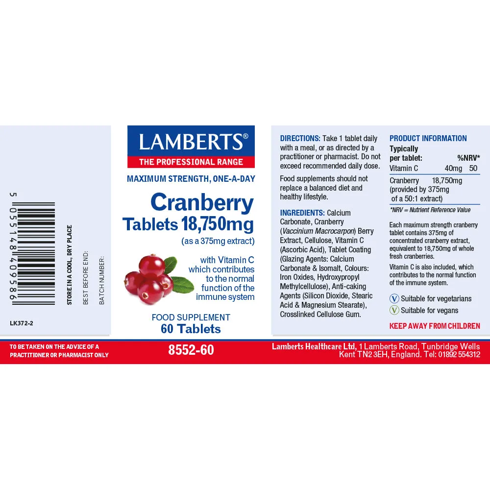 Lamberts Cranberry Tablets 18,750mg 60's