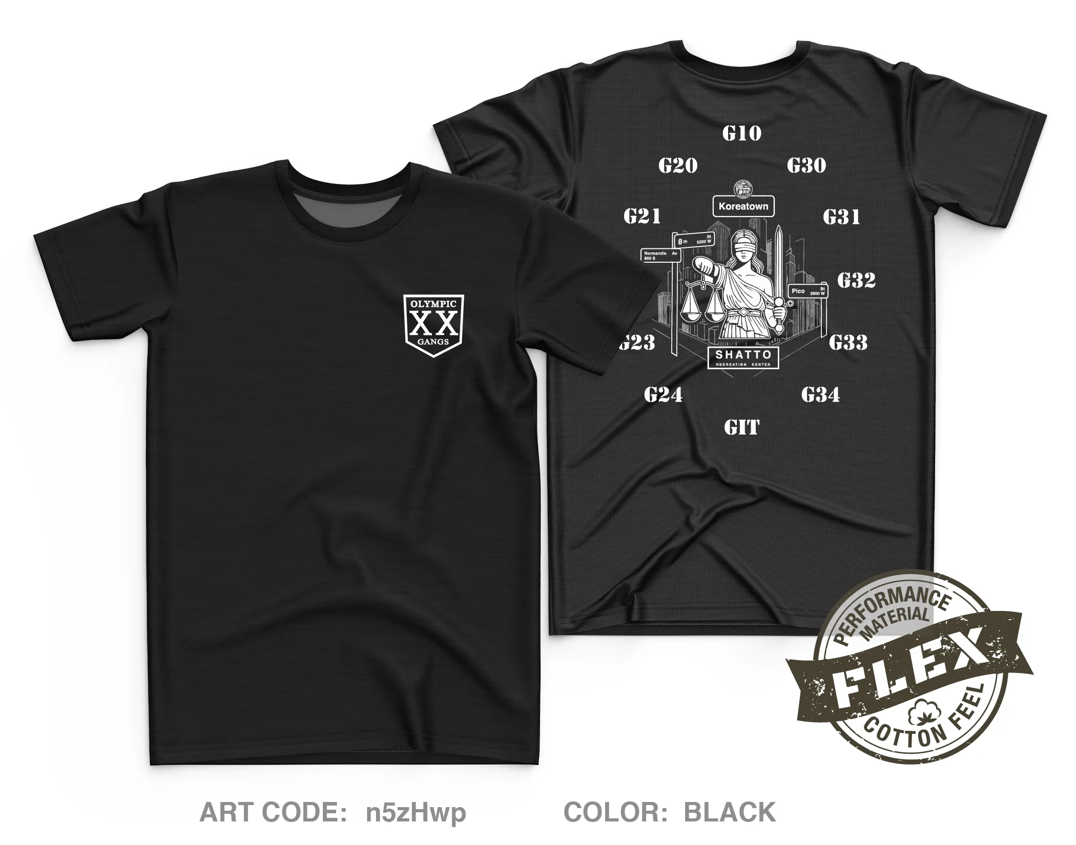 LAPD Olympic Gang Enforcement Detail Core Men's SS Flex Performance Tee - n5zHwp
