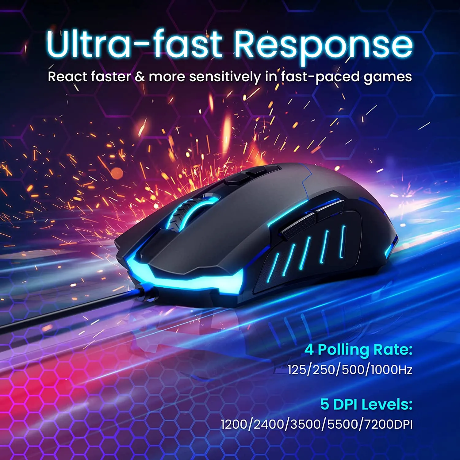Lizsword Wired Gaming Mouse [Breathing RGB LED]   Accutime Kids Marvel Spider-Man Educational Touchscreen Smart Watch, Red