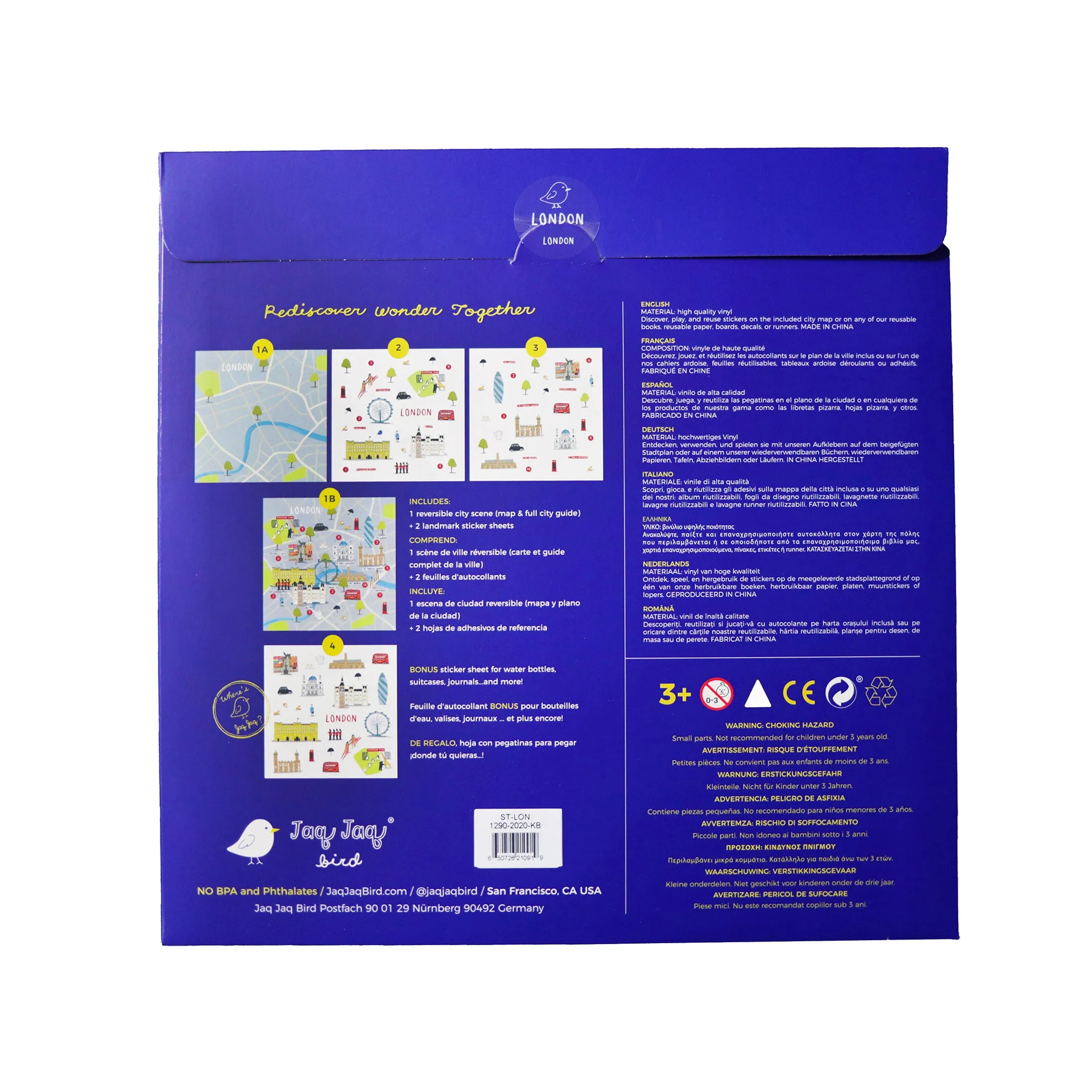 London Waterproof Reusable Sticker Play Set, Educational