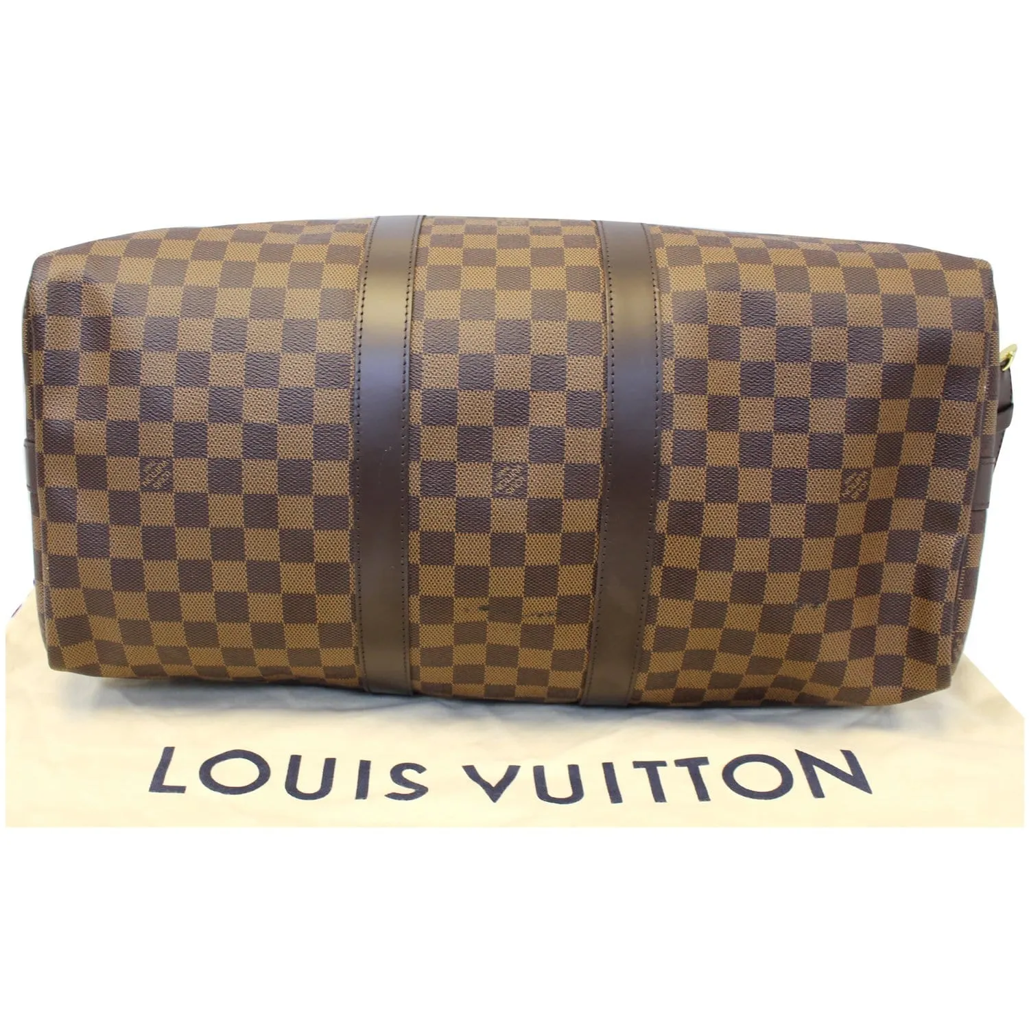 LOUIS VUITTON Keepall 45 Bandouliere Damier Ebene Travel Bag Brown