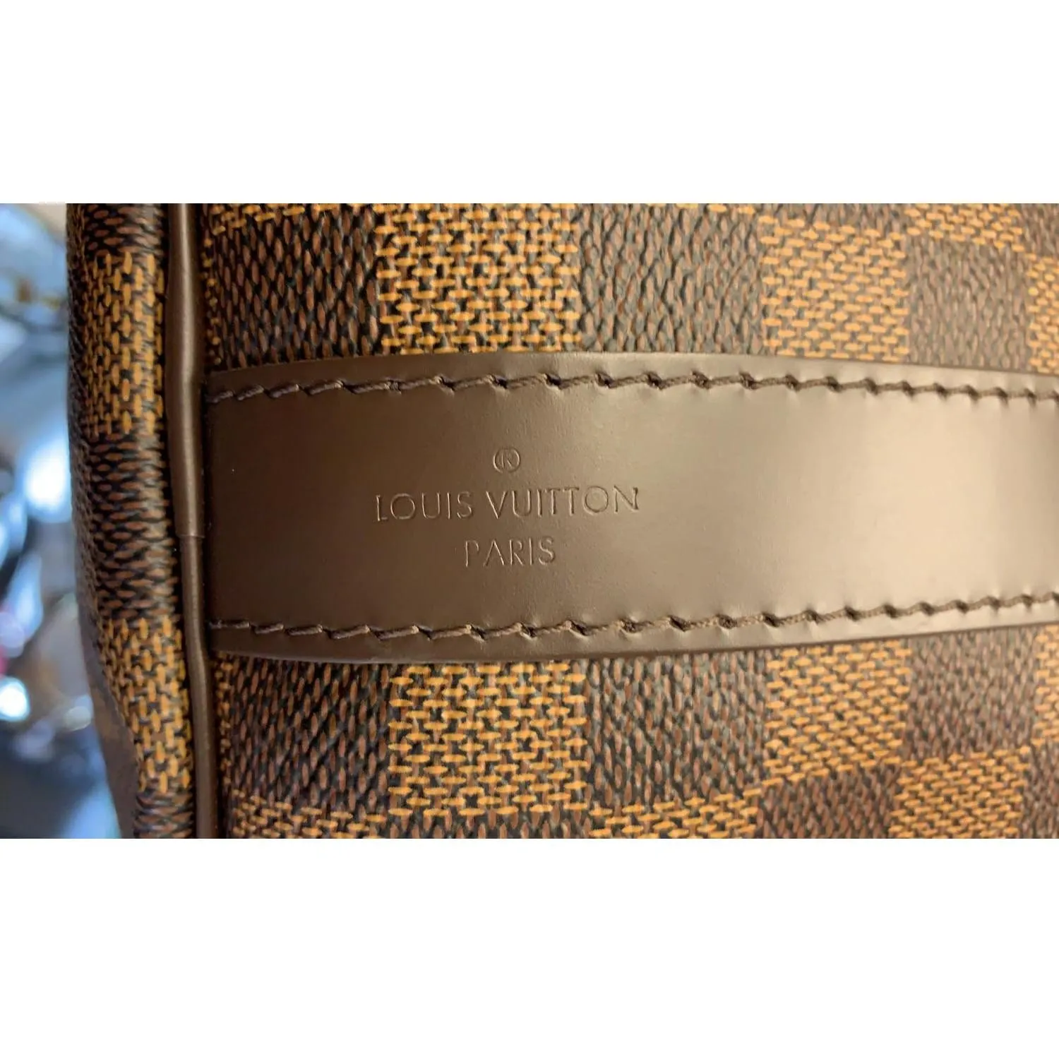 LOUIS VUITTON Keepall 45 Bandouliere Damier Ebene Travel Bag Brown