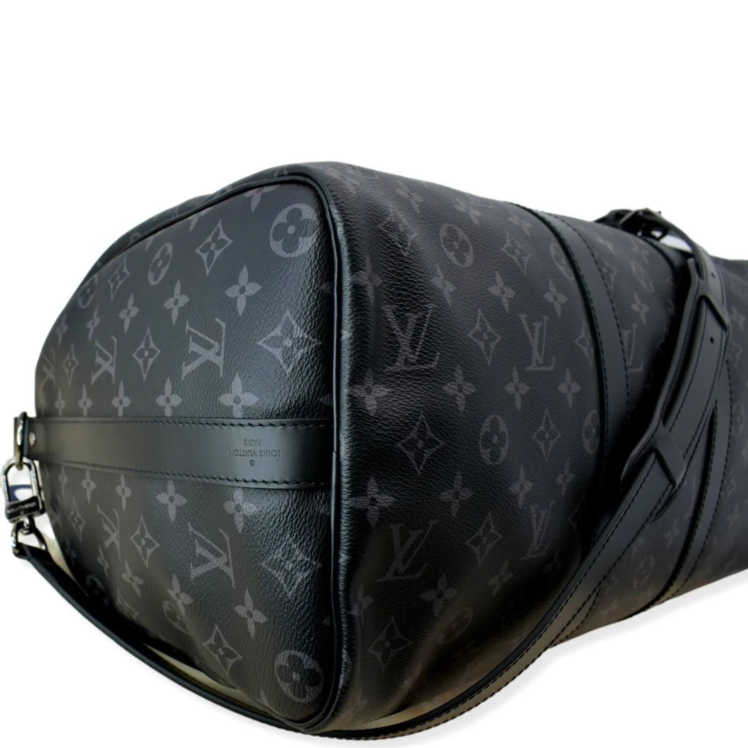 LOUIS VUITTON Keepall 45 Bandouliere Monogram Eclipse Travel Bag Black
