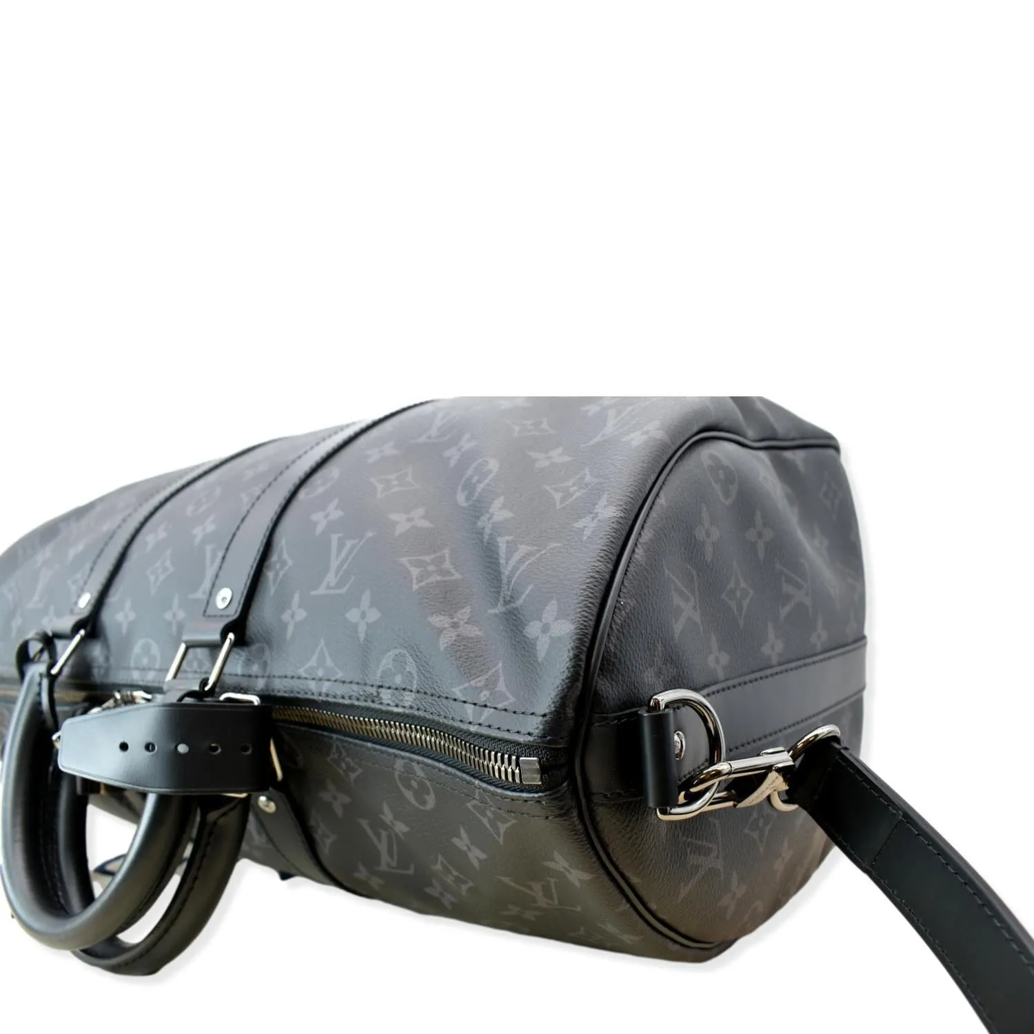 LOUIS VUITTON Keepall 45 Bandouliere Monogram Eclipse Travel Bag Black