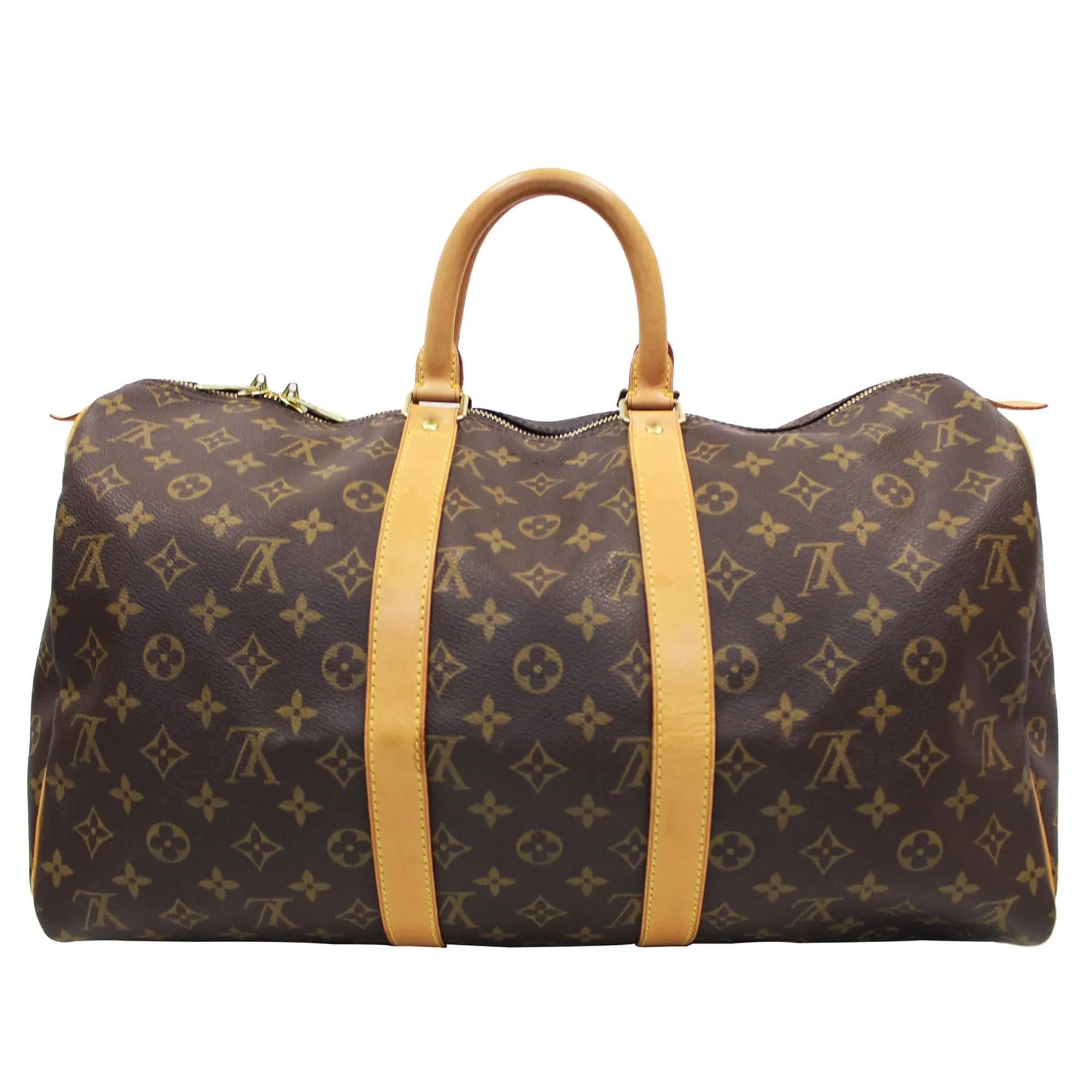 LOUIS VUITTON Keepall 45 Monogram Canvas Travel Bag Brown
