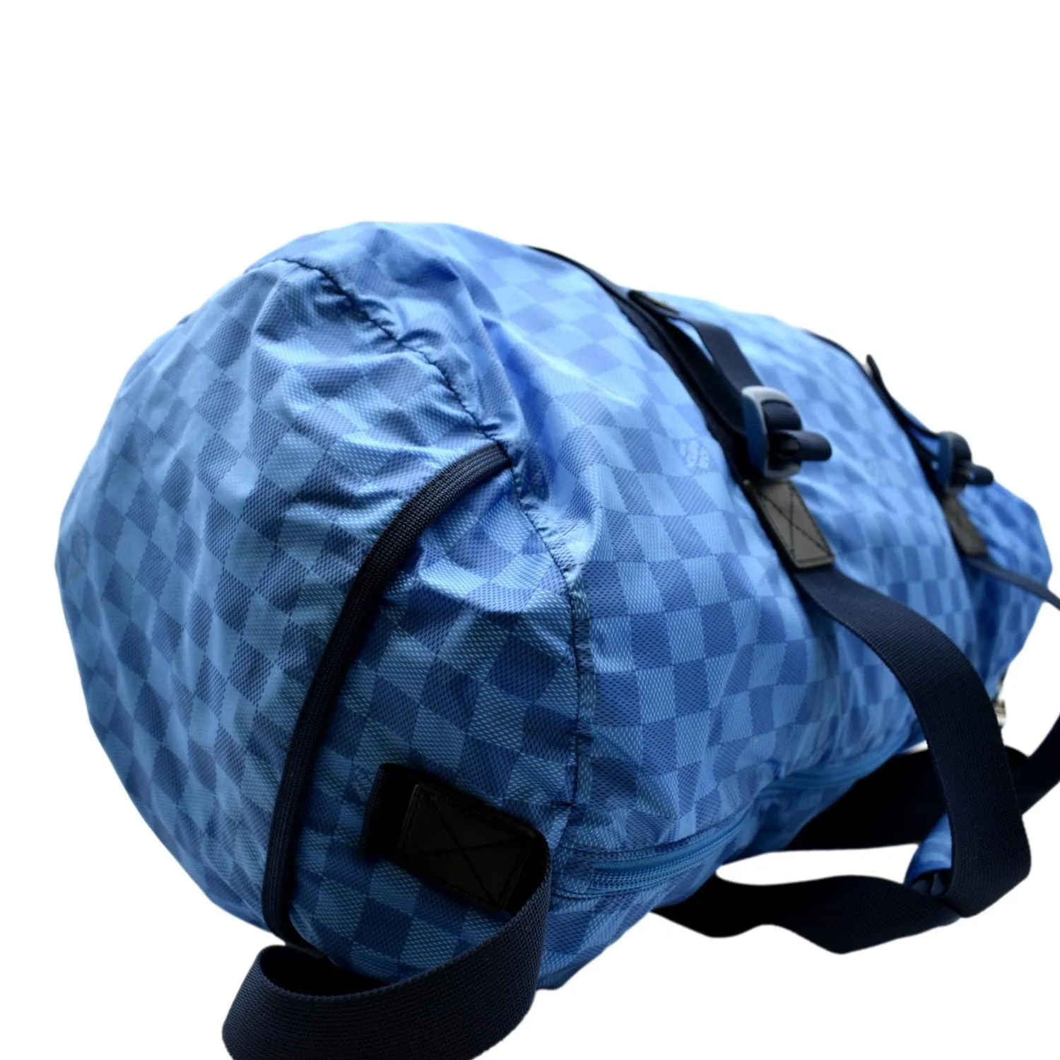 LOUIS VUITTON  Keepall 50 Adventure Practical Nylon Damier Masai Duffle Travel Bag Blue - Final Sale