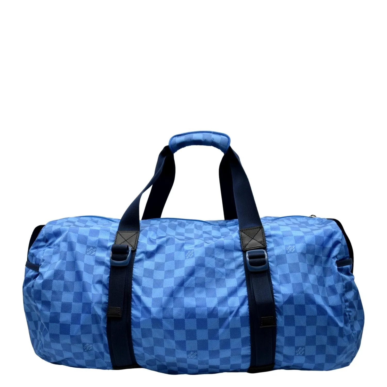 LOUIS VUITTON  Keepall 50 Adventure Practical Nylon Damier Masai Duffle Travel Bag Blue - Final Sale
