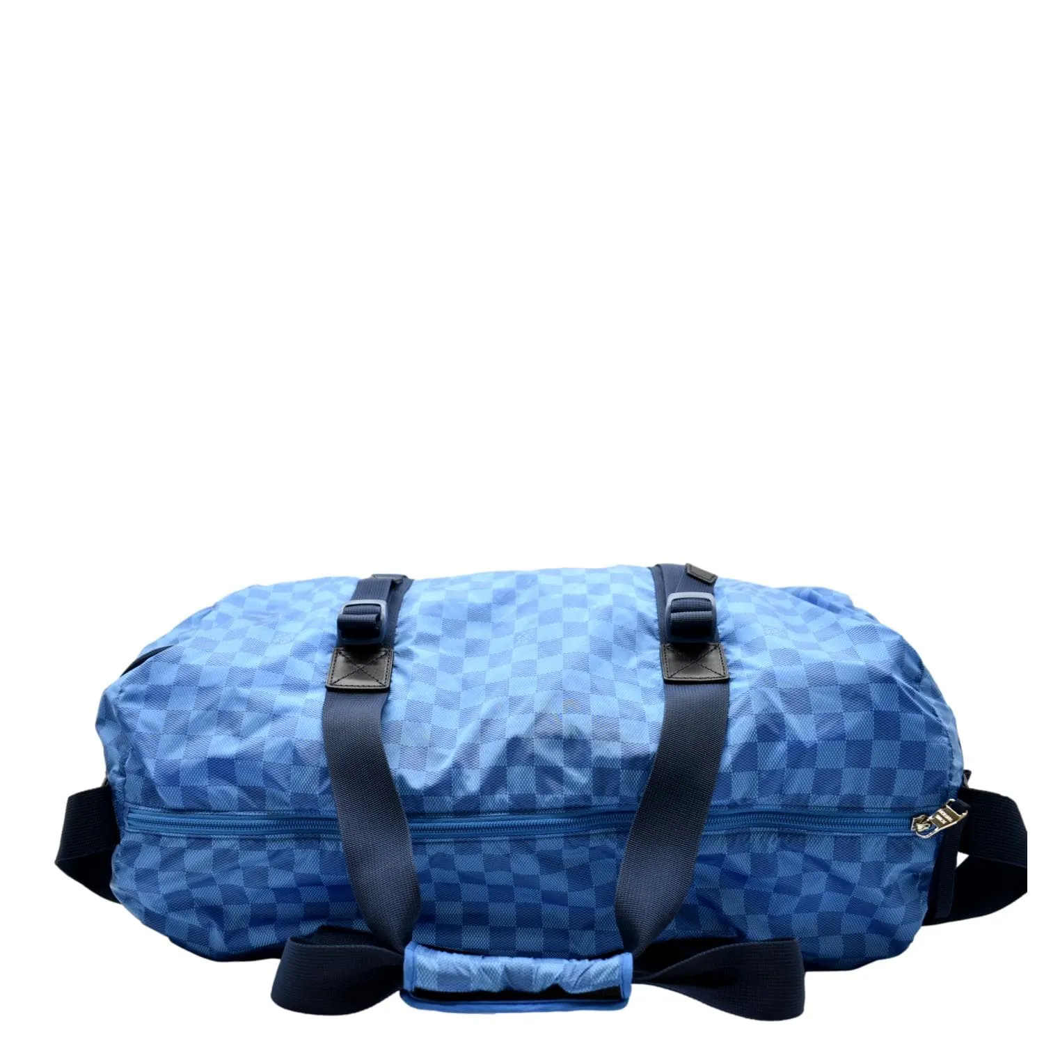 LOUIS VUITTON  Keepall 50 Adventure Practical Nylon Damier Masai Duffle Travel Bag Blue - Final Sale