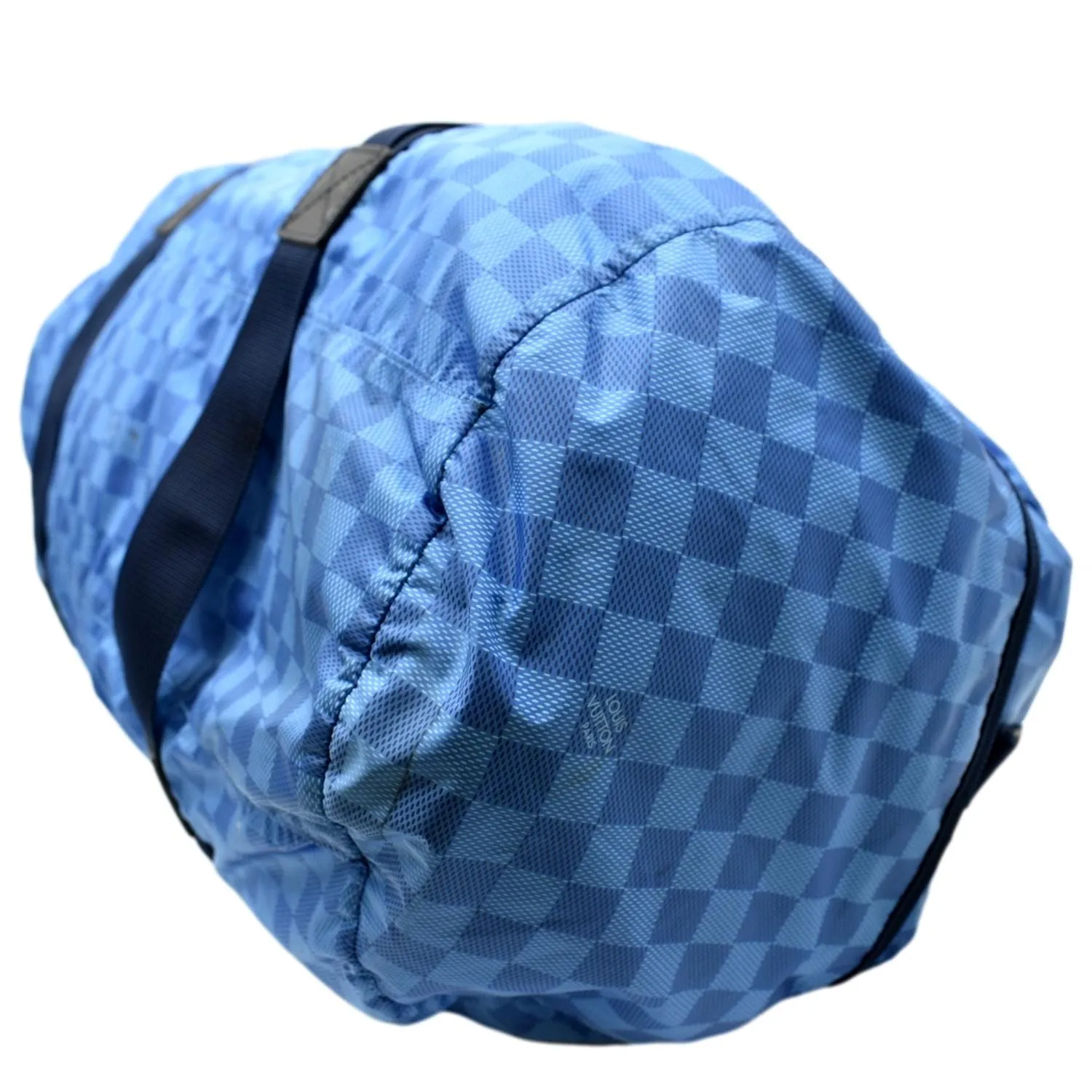 LOUIS VUITTON  Keepall 50 Adventure Practical Nylon Damier Masai Duffle Travel Bag Blue - Final Sale