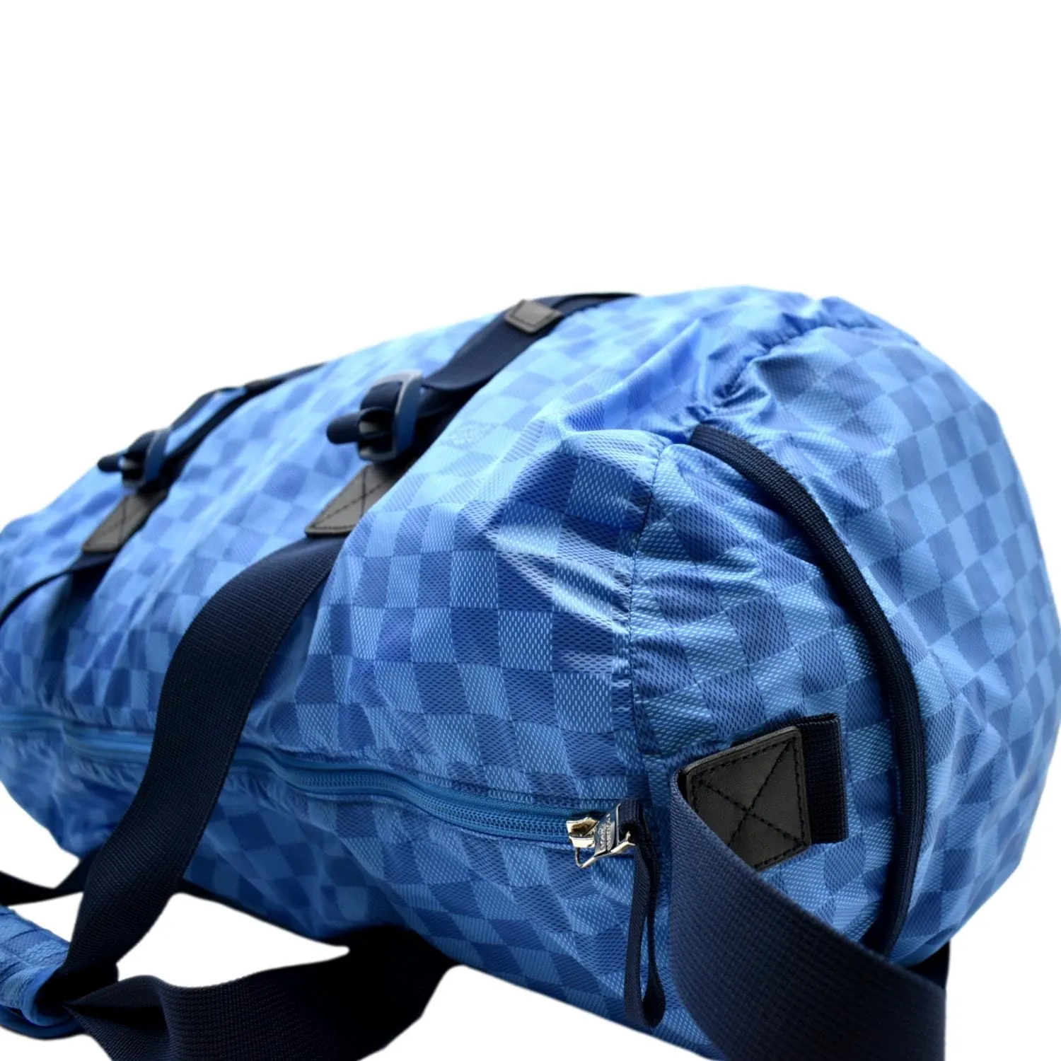 LOUIS VUITTON  Keepall 50 Adventure Practical Nylon Damier Masai Duffle Travel Bag Blue - Final Sale