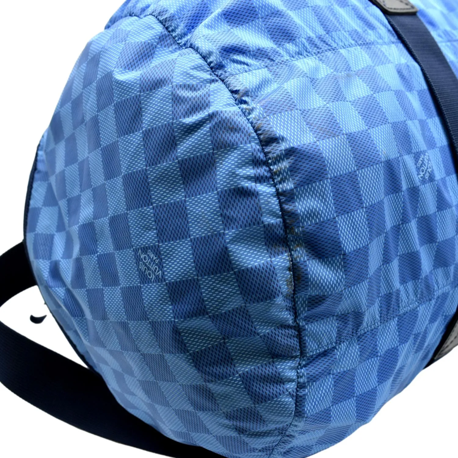 LOUIS VUITTON  Keepall 50 Adventure Practical Nylon Damier Masai Duffle Travel Bag Blue - Final Sale