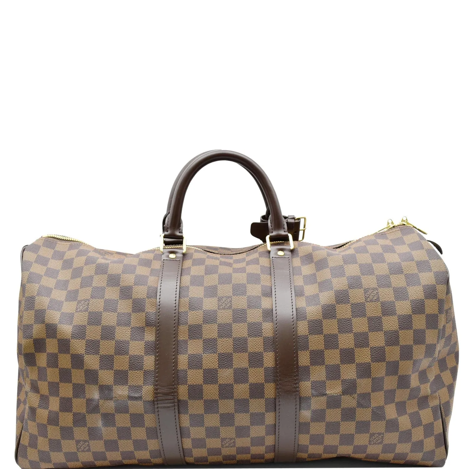 LOUIS VUITTON Keepall 50 Damier Ebene Travel Bag Brown