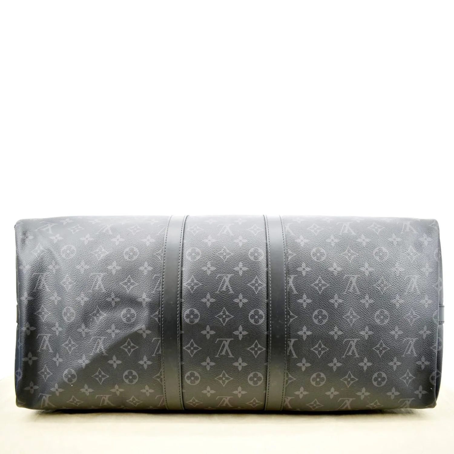 LOUIS VUITTON Keepall 55 Bandouliere Monogram Eclipse Travel Bag Black