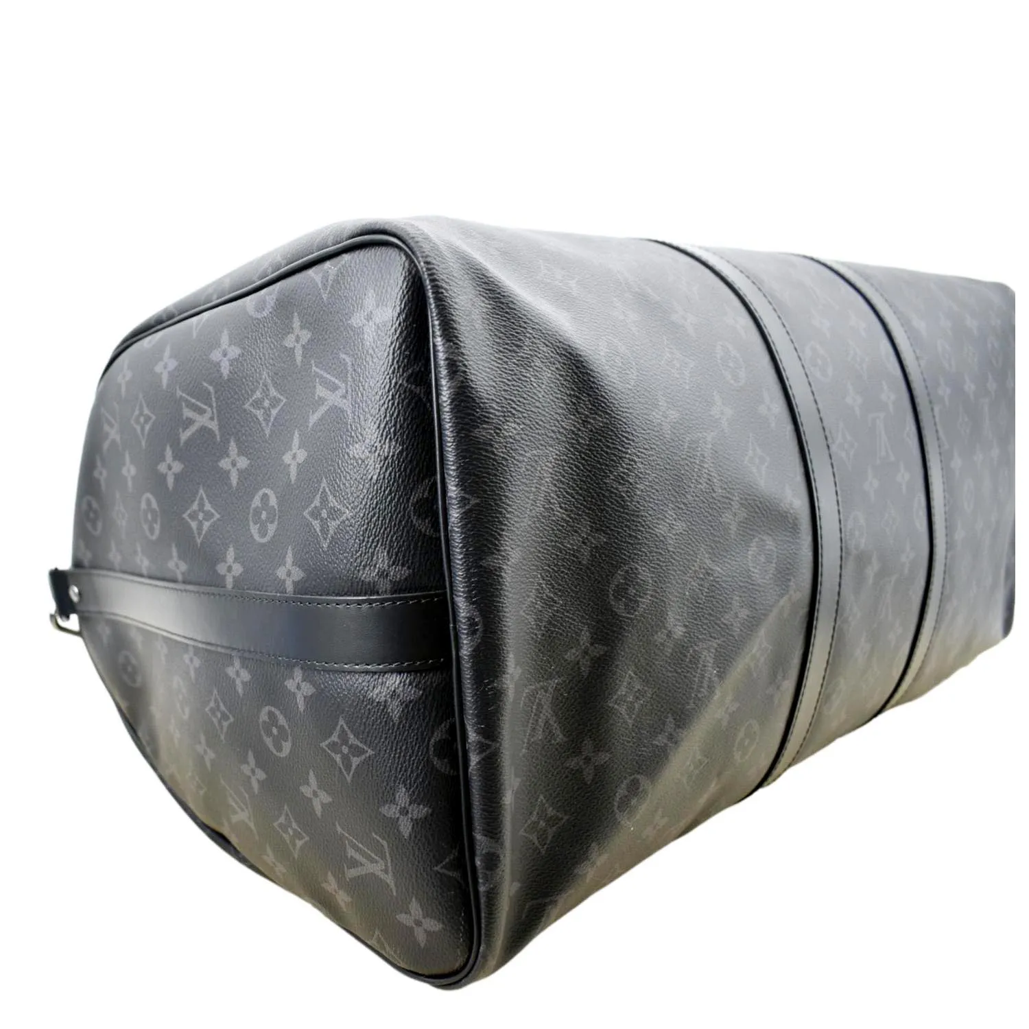 LOUIS VUITTON Keepall 55 Bandouliere Monogram Eclipse Travel Bag Black