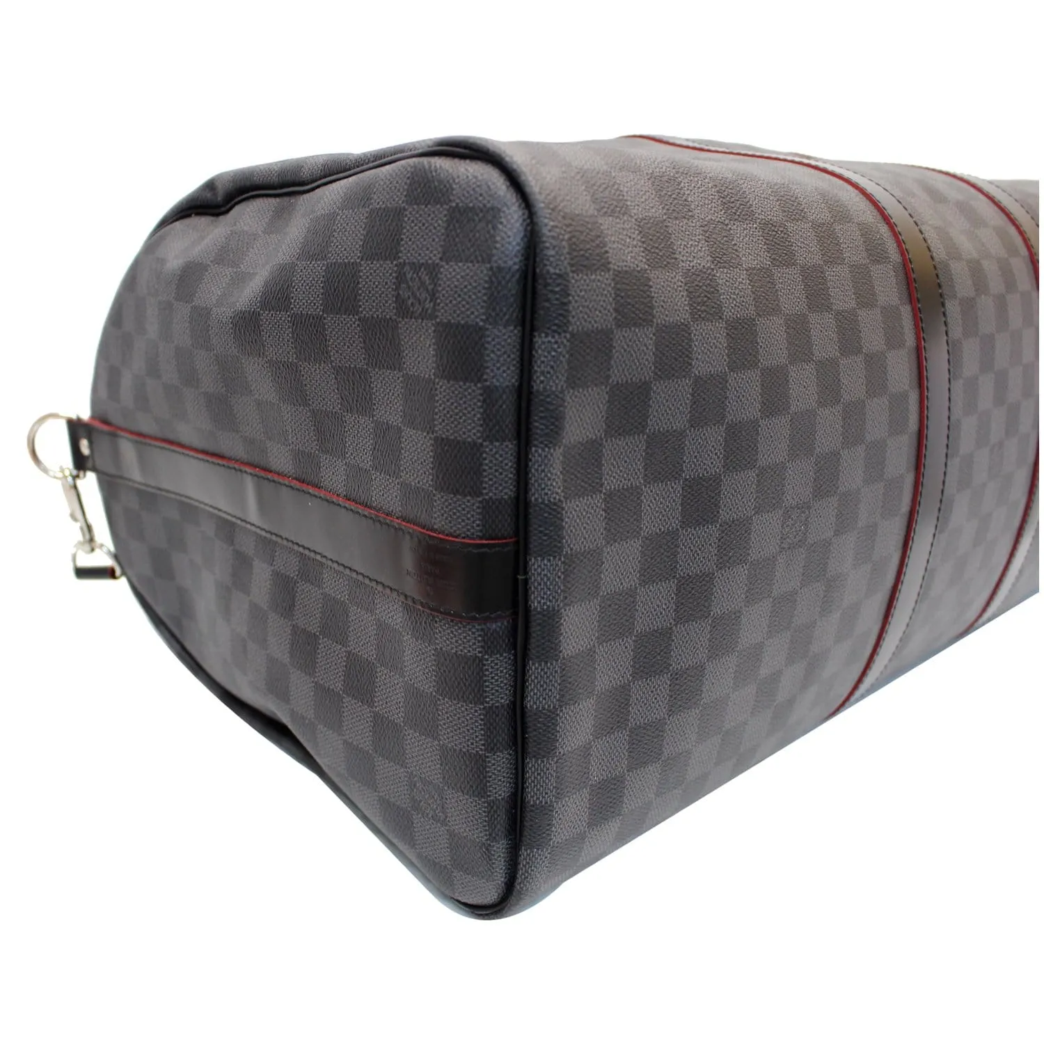 LOUIS VUITTON Keepall 55 Damier Graphite Bandouliere Travel Bag Black