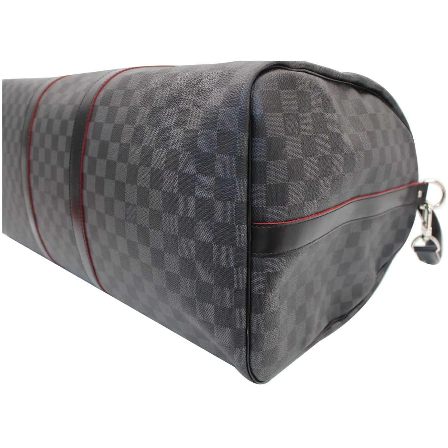LOUIS VUITTON Keepall 55 Damier Graphite Bandouliere Travel Bag Black