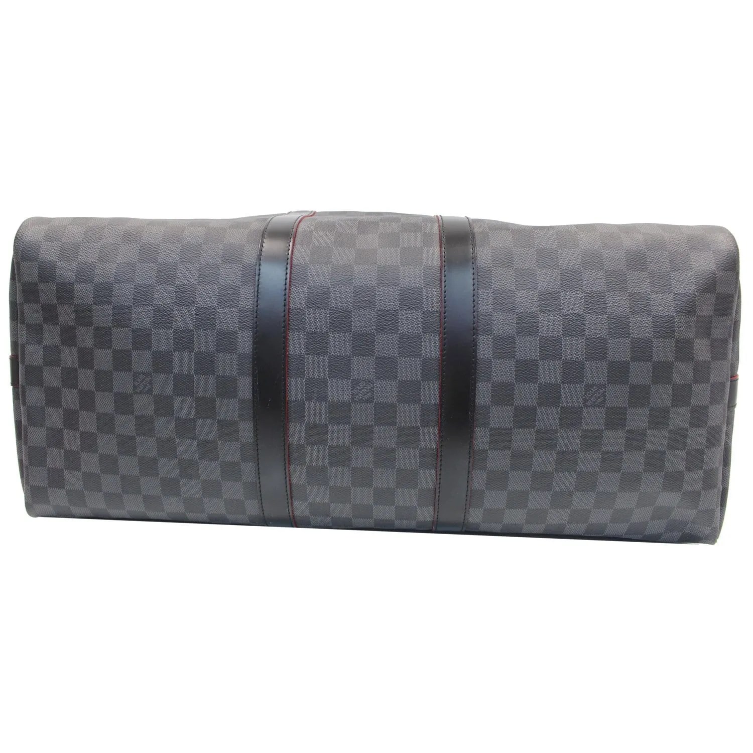 LOUIS VUITTON Keepall 55 Damier Graphite Bandouliere Travel Bag Black