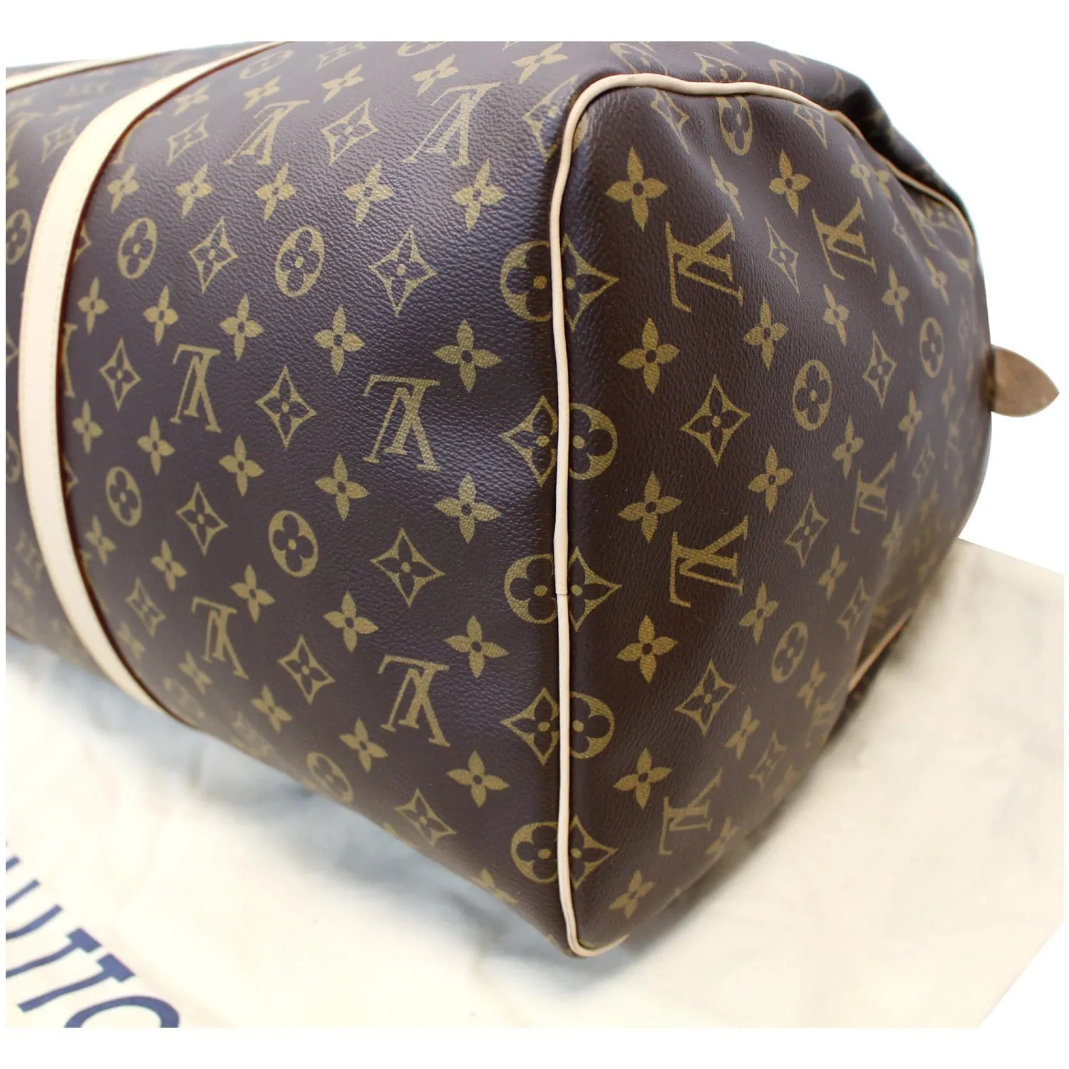 LOUIS VUITTON Keepall 55 Monogram Canvas Travel Bag Brown