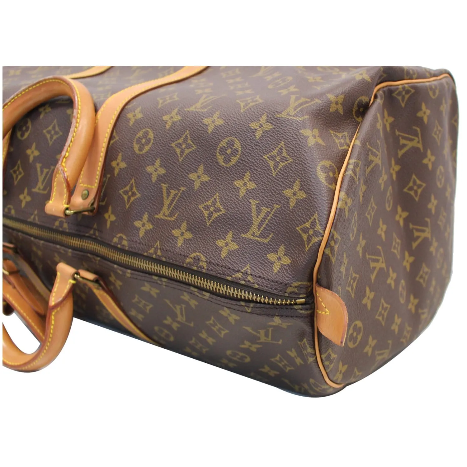LOUIS VUITTON Keepall 55 Monogram Canvas Travel Bag Brown