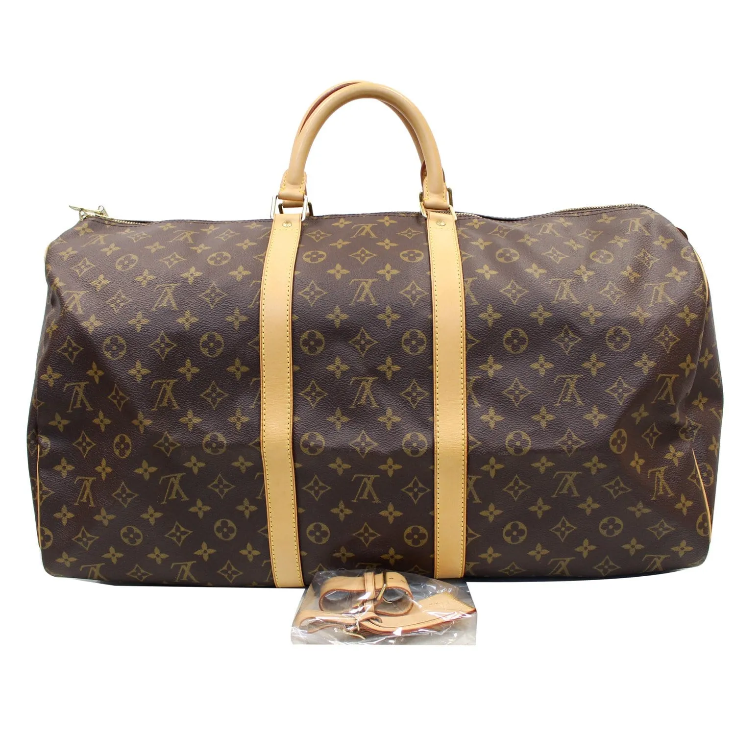LOUIS VUITTON Keepall 55 Monogram Canvas Travel Bag Brown