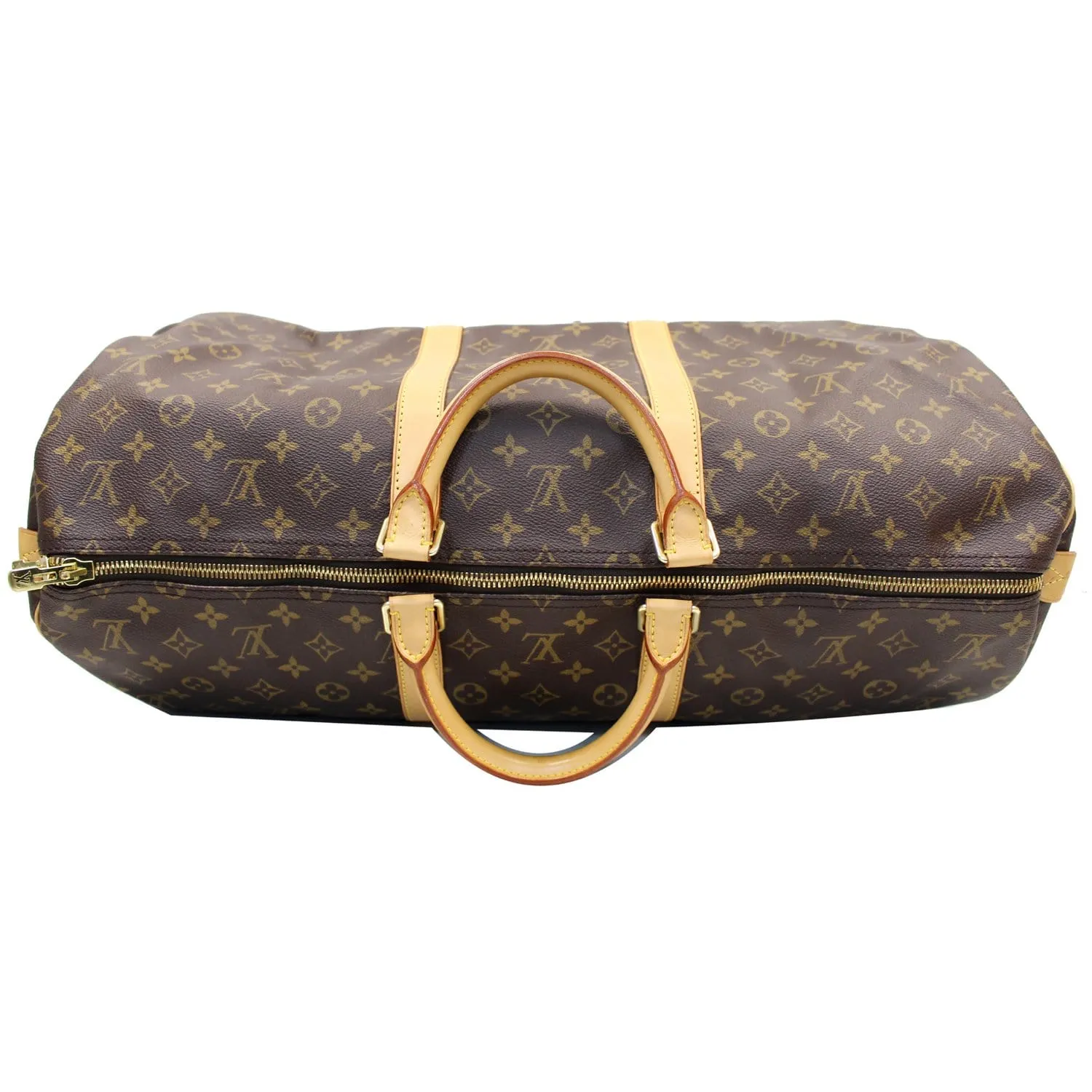 LOUIS VUITTON Keepall 55 Monogram Canvas Travel Bag Brown