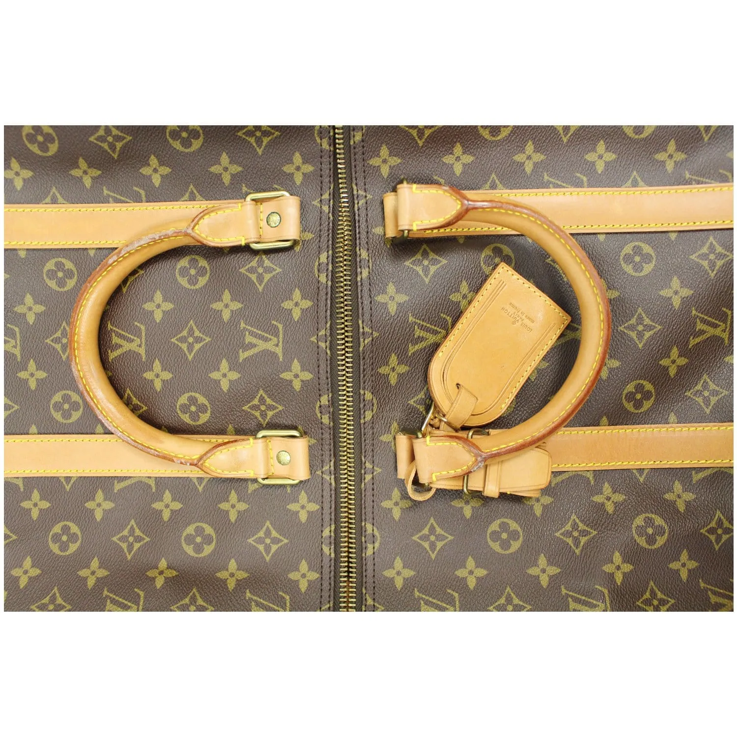 LOUIS VUITTON Keepall 55 Monogram Canvas Travel Bag Brown