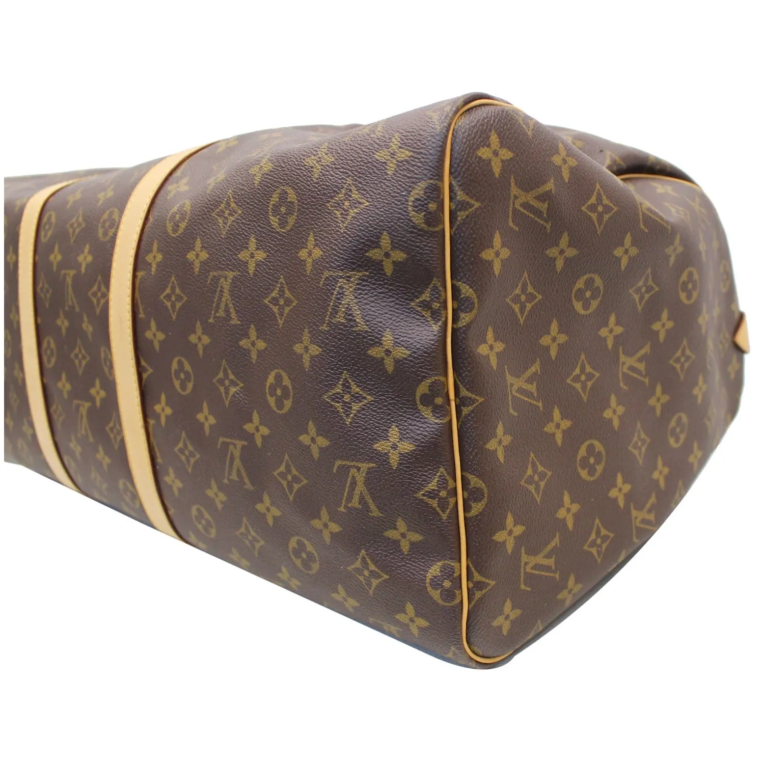 LOUIS VUITTON Keepall 55 Monogram Canvas Travel Bag Brown