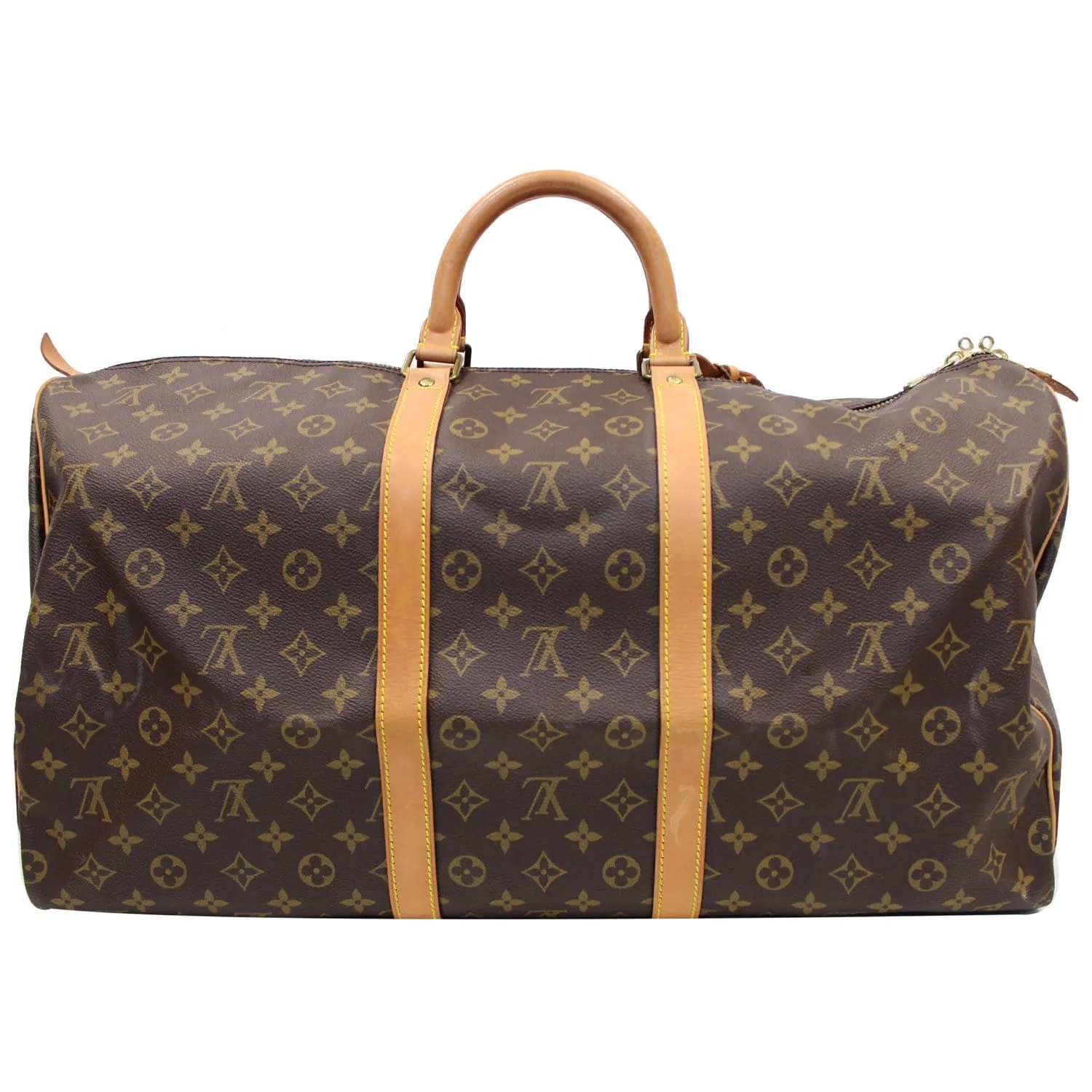 LOUIS VUITTON Keepall 55 Monogram Canvas Travel Bag Brown