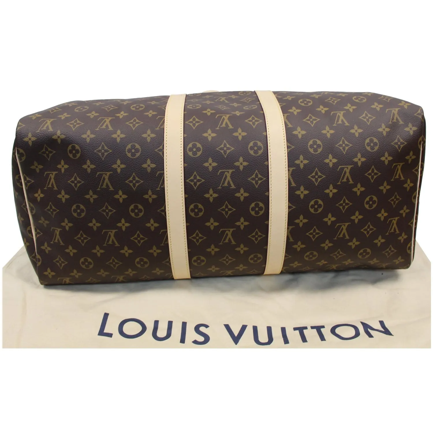 LOUIS VUITTON Keepall 55 Monogram Canvas Travel Bag Brown