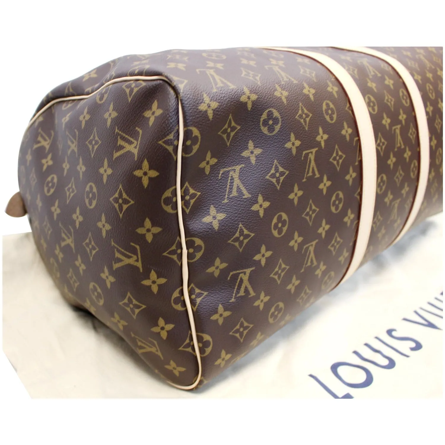 LOUIS VUITTON Keepall 55 Monogram Canvas Travel Bag Brown