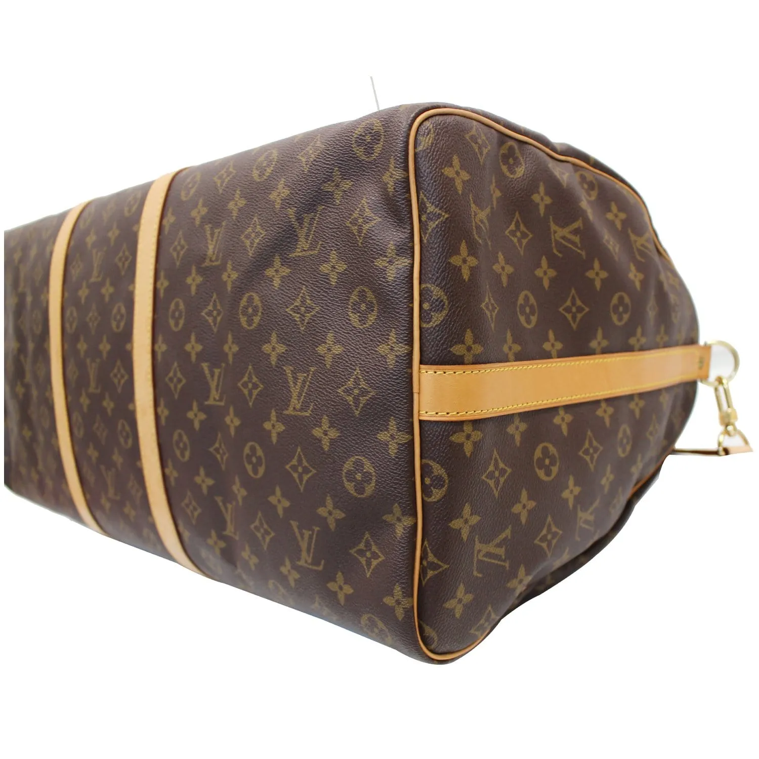 LOUIS VUITTON Keepall 60 Bandouliere Monogram Canvas Travel Bag Brown