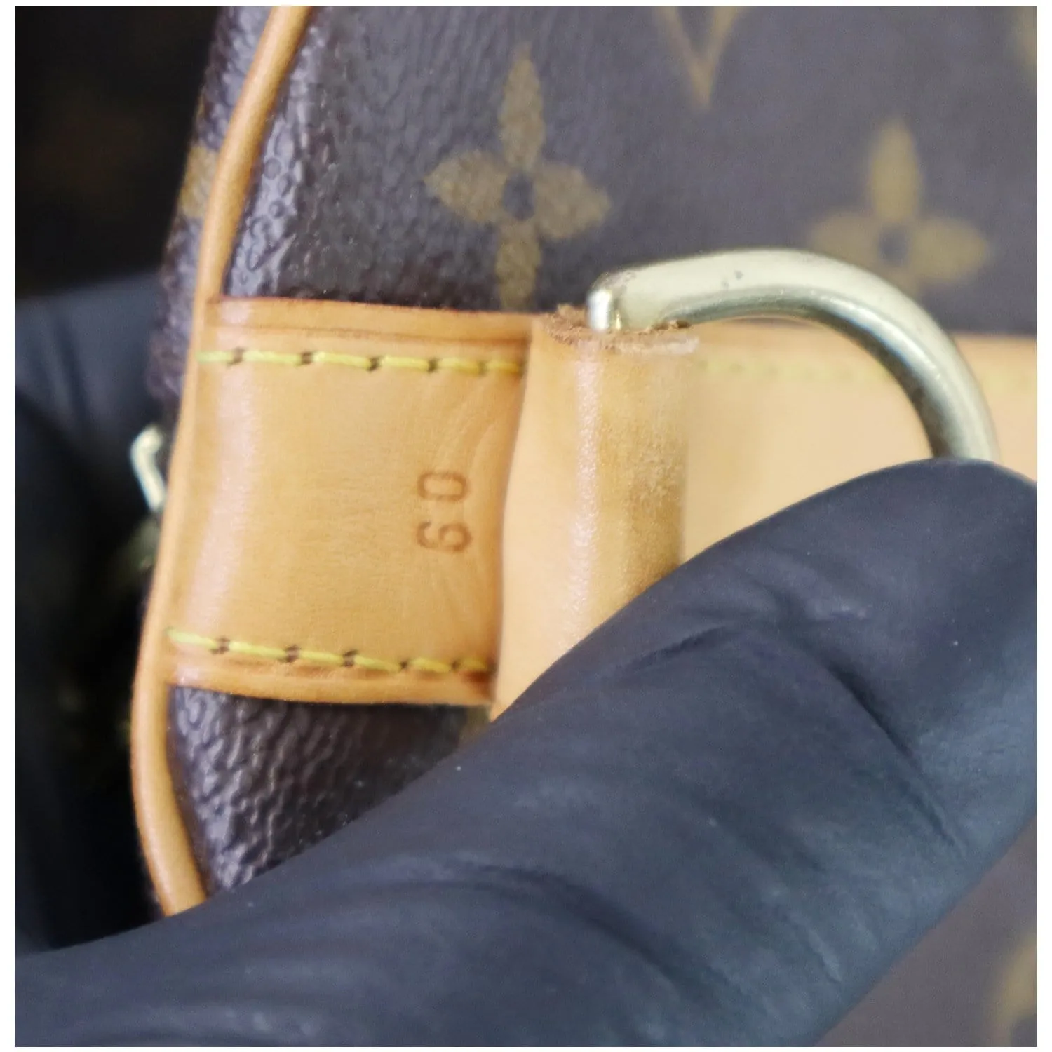 LOUIS VUITTON Keepall 60 Bandouliere Monogram Canvas Travel Bag Brown