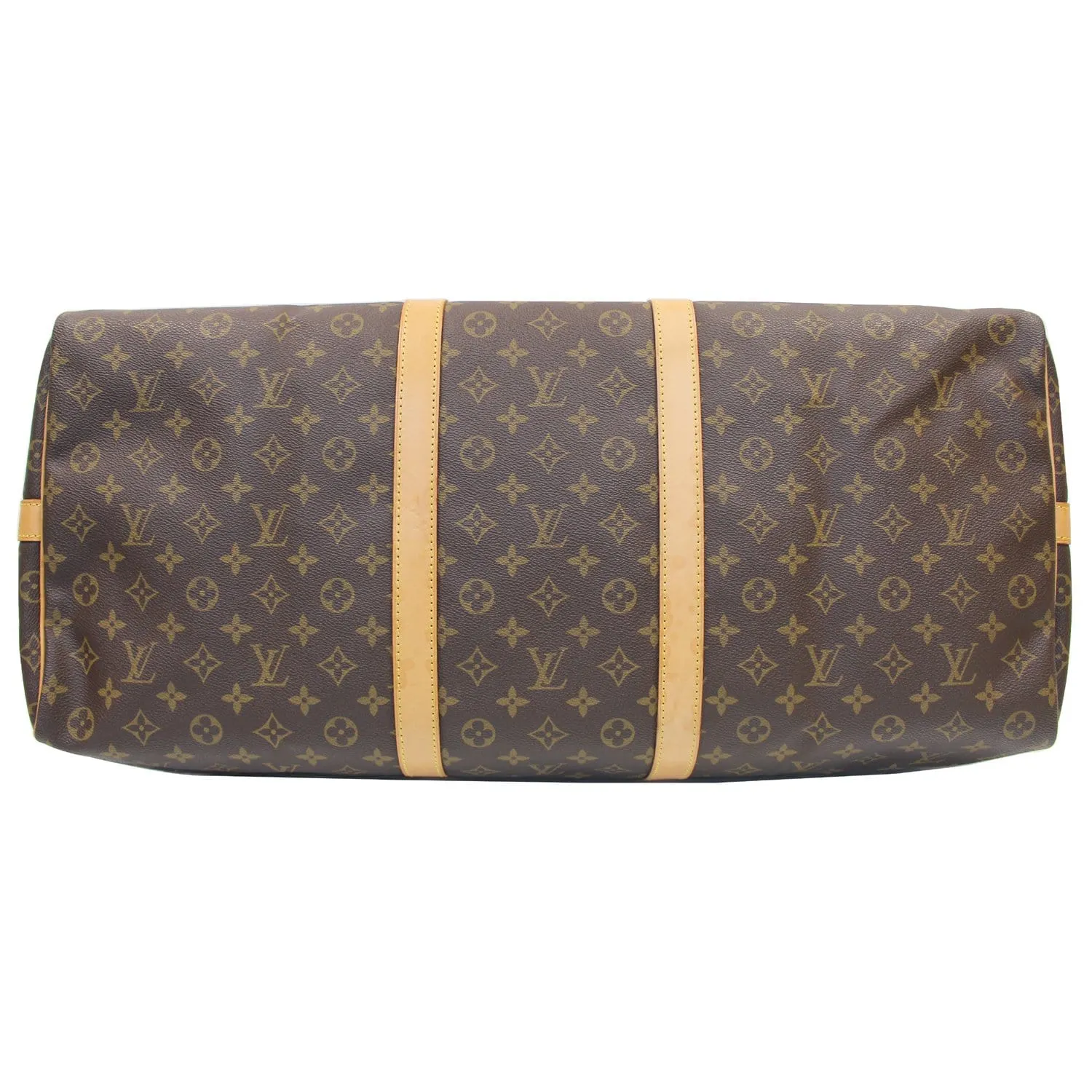 LOUIS VUITTON Keepall 60 Bandouliere Monogram Canvas Travel Bag Brown