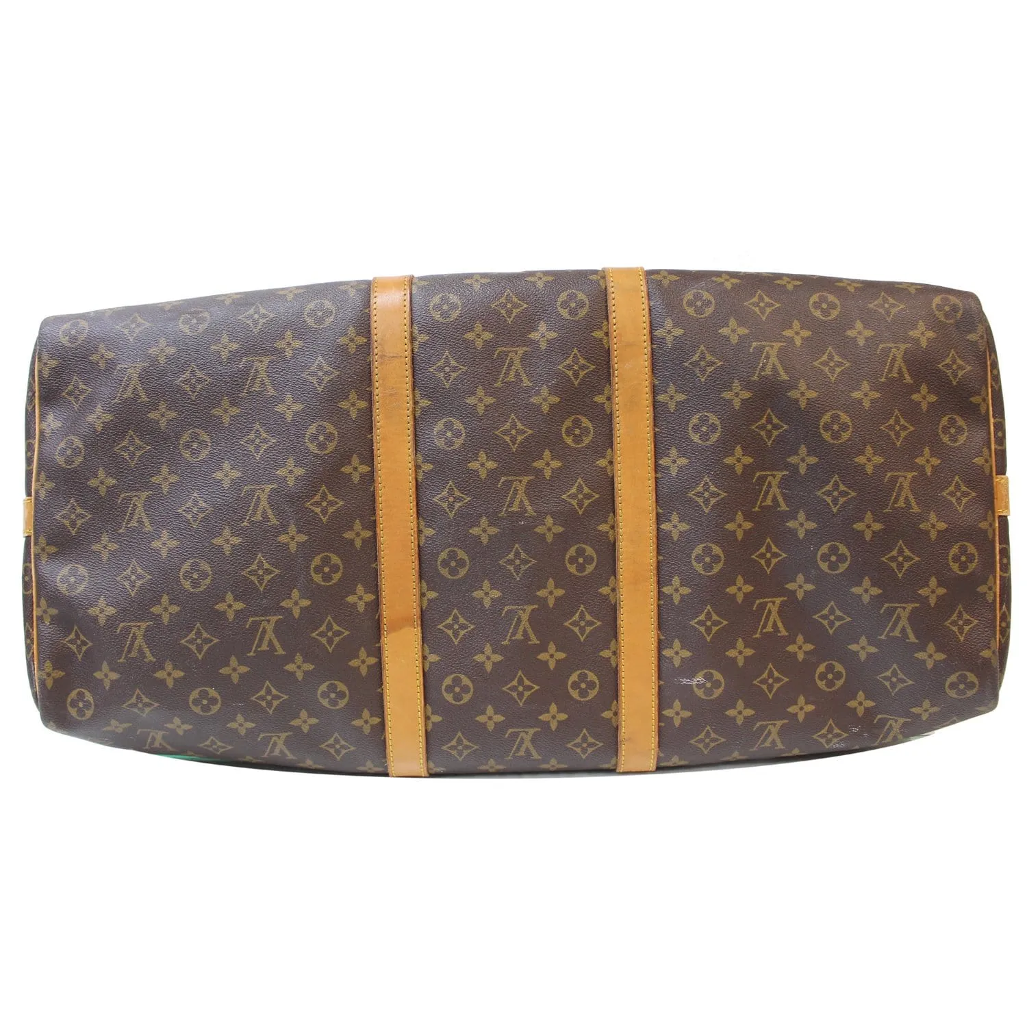 LOUIS VUITTON Keepall 60 Bandouliere Monogram Canvas Travel Bag Brown